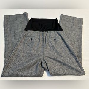 Ann Taylor Loft MATERNITY black white plaid trousers